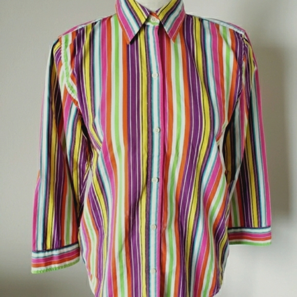 Ralph lauren button down colorful striped shirt size XS - Picture 2 of 13